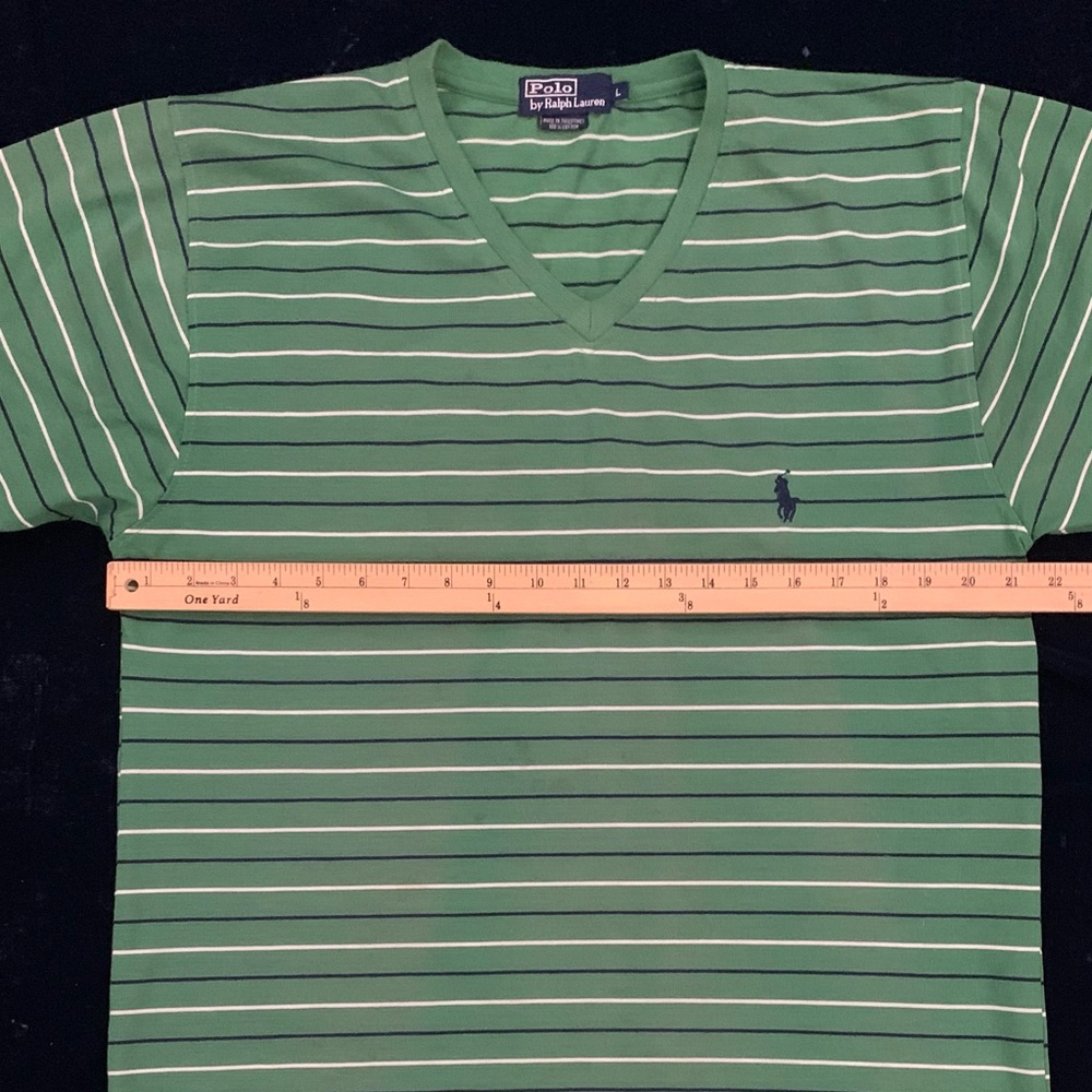 RL POLO All Cotton Striped V Next Tee - Picture 3 of 5